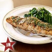 Grilled Salmon with Mustard-Herb Crust