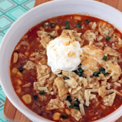 Slow Cooker Beef and Rice Enchilada Soup
