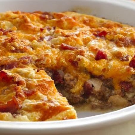 Impossibly Easy Bacon Cheeseburger Pie
