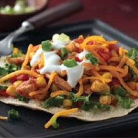 Shredded Chicken and Corn Tostadas