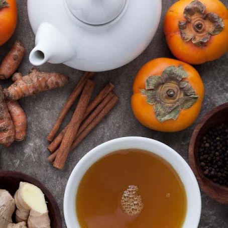 Spiced Persimmon Turmeric Tea