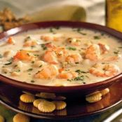 CREAMY ONION SOUP WITH BAY SHRIMP