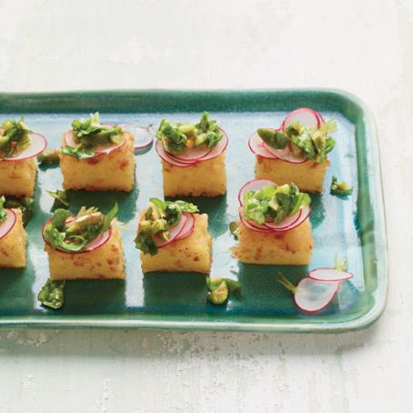 Crispy Polenta Bites with Arugula Tapenade