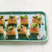 Crispy Polenta Bites with Arugula Tapenade