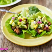 Paleo SLOW-COOKER CARNITAS LETTUCE WRAPS WITH PINEAPPLE & AVOCADO SALSA