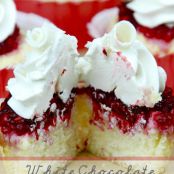White Chocolate Cream Filled Raspberry Cupcakes