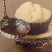 Frozen Champagne Cream in Chocolate Cups with Chocolate Sauce
