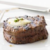 Peppered Beef Tenderloin with Roasted Garlic-Herb Butter