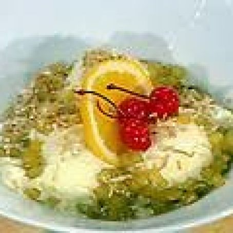 Coconut Ice Cream with Flambeed Pineapples