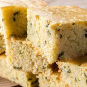 Poblano Stuffed Cornbread on Grill