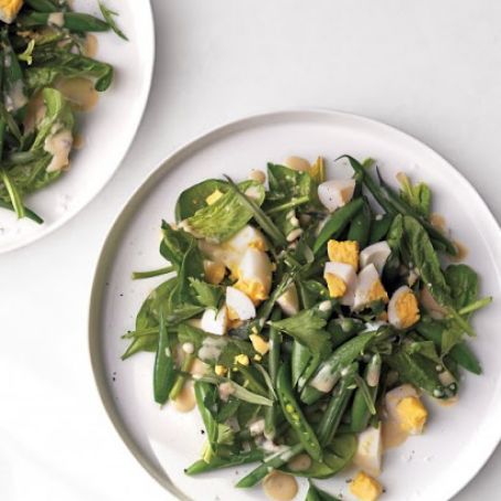 Garden Greens with Chopped Eggs and Whole Herbs