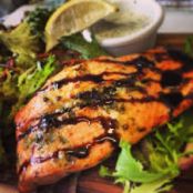 Garlic Grilled Alaska Salmon Salad