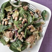 Spinach and White Bean Salad with Tuna