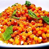 Fregola Sarda with Tomato, Pecorino, and Basil