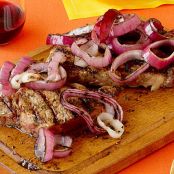 Rosemary-Rubbed Rib-Eye with Charred Red Onions