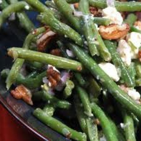 Green Beans, Toasted Pecans, and Blue Cheese