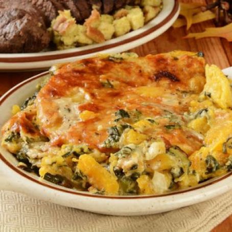 Butternut Squash And Creamed Spinach Casserole