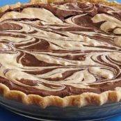 Peanut Butter Swirl Brownie Pie