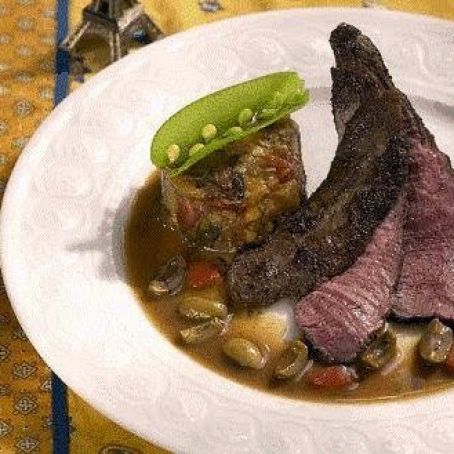 SAUTEED LAMB TENDERLOIN w/GREEN OLIVES