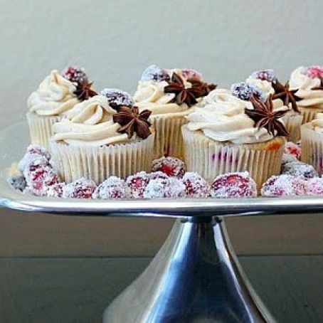 Cranberry Chai Cupcakes with Chai Cream Cheese Frosting