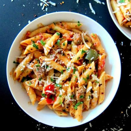 Penne with Sausage in Tomato Cream Sauce Instant Pot