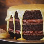 Bourbon-Chocolate Tipsy Cake