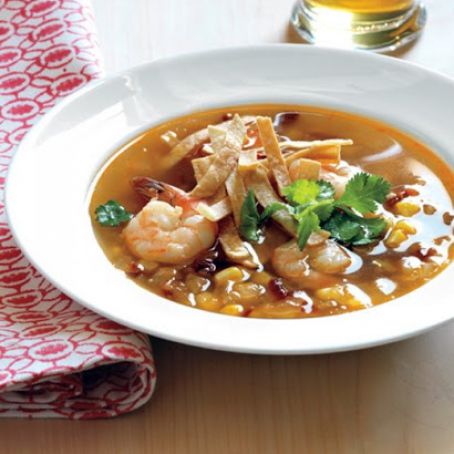 10-Minute Shrimp and Tortilla Soup