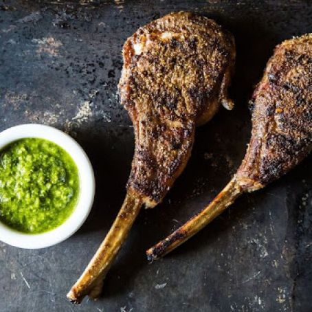 Szechuan Lambypops with Cilantro Chimichurri