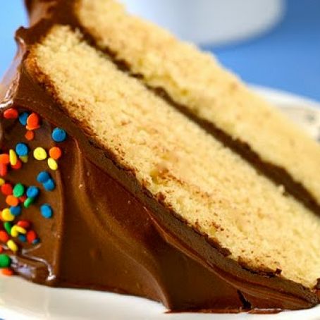 Yellow Butter Cake with Chocolate Frosting