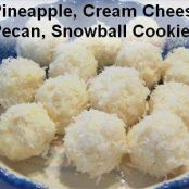No Bake Pineapple, Cream Cheese, Coconut, Snowball Cookies