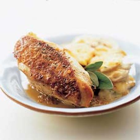 Pan-Roasted Chicken Breasts with Onion and Ale Sauce