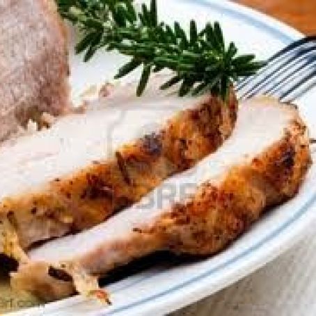 Garlic Roast Pork w/Sauteed Peppers