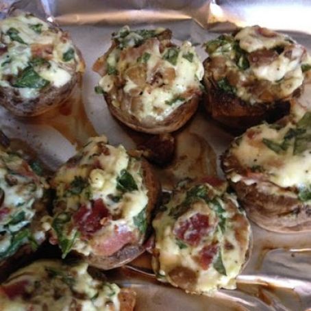 Mushrooms Stuffed with Cream Cheese & Bacon