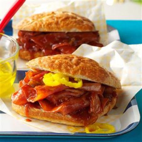 Slow Cooker BBQ Ham Sandwiches Recipe