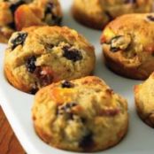 quickbread - Gluten Free Blueberry Peach Muffins