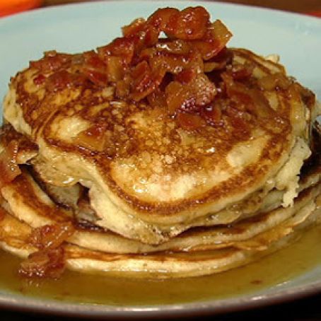 Chew:  Daphne Oz's Bacon Pancakes with Maple Bourbon Butter Sauce
