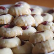 Dessert, Cookies: Raspberry and Almond Shortbread Thumbprints