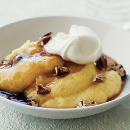 Polenta with Mascarpone, Maple Syrup and Toasted Pecans