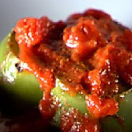 Meatloaf, Pan Fried,  in Tricolored Peppers