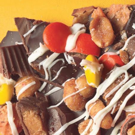Halloween Peanut Butter & Toffee Candy Bark