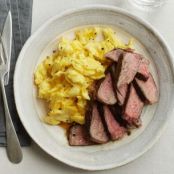 Rosemary Steaks with Cheesy Eggs