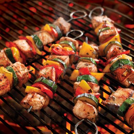 Italian Pork Kabobs with Summer Vegetables