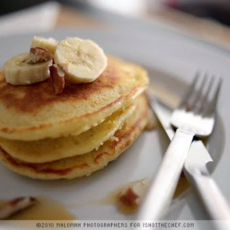 Buttermilk Banana Pecan Pancakes
