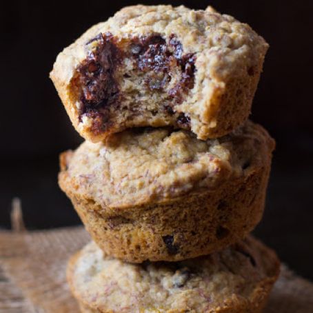 quickbread - Skinny Banana Chocolate Chip Quinoa Muffins