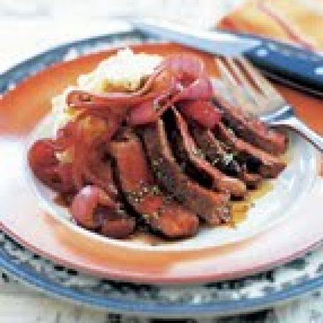 Pan-Seared Steaks with Balsamic Onions