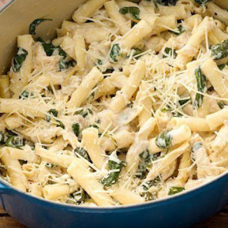 One-Pot Parmesan Chicken Ziti with Artichokes and Spinach