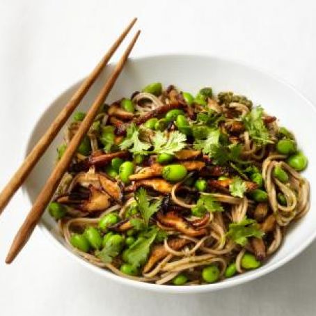 Soba Noodles with Shiitakes and Edamame