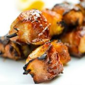 Bacon-Wrapped Chicken Skewers with Pineapple and Teriyaki Sauce