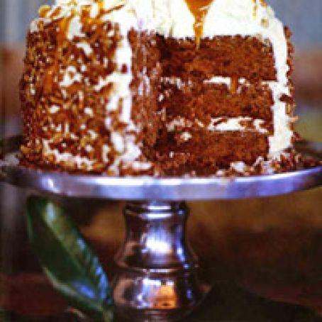 Apple-Spice Layer Cake with Caramel Sauce