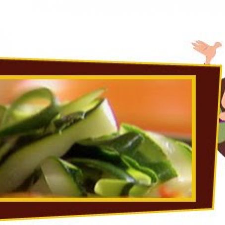 Spinach Fettuccine Supersized with Zucchini Ribbons